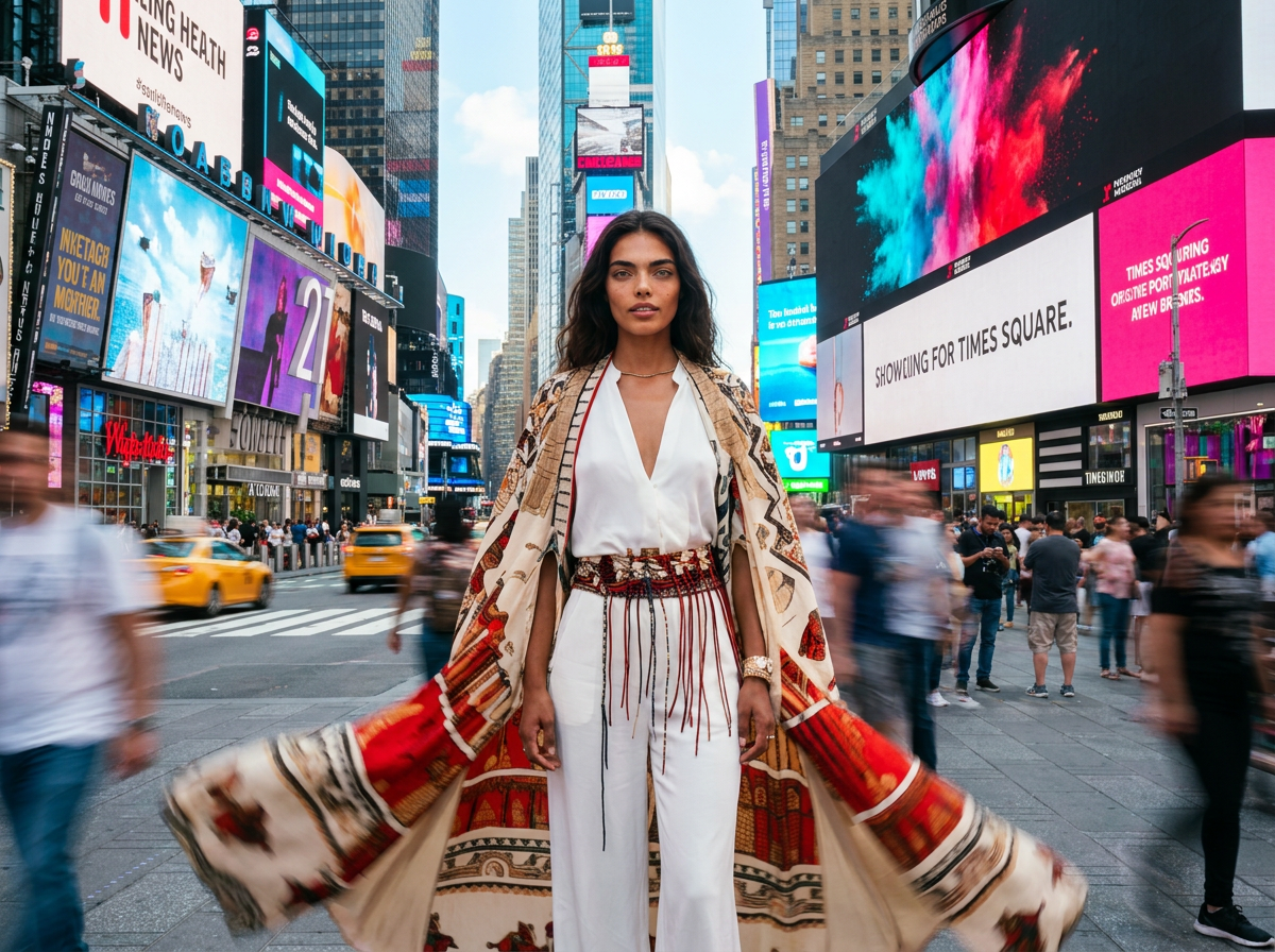 Sovereignty pillar, Times Square daylight